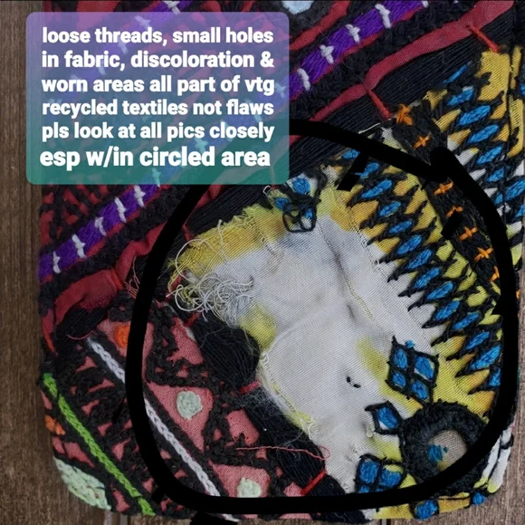 🔮🎱 Free People Boho Embroidered Repurposed vtg banjara hippie Wallet card case - Picture 9 of 12